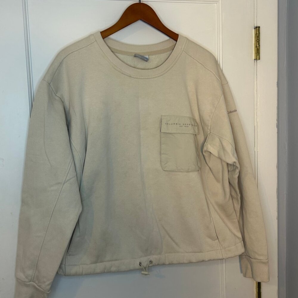Columbia,  pull-over sweatshirt, off white/Cream, Women's oversized large